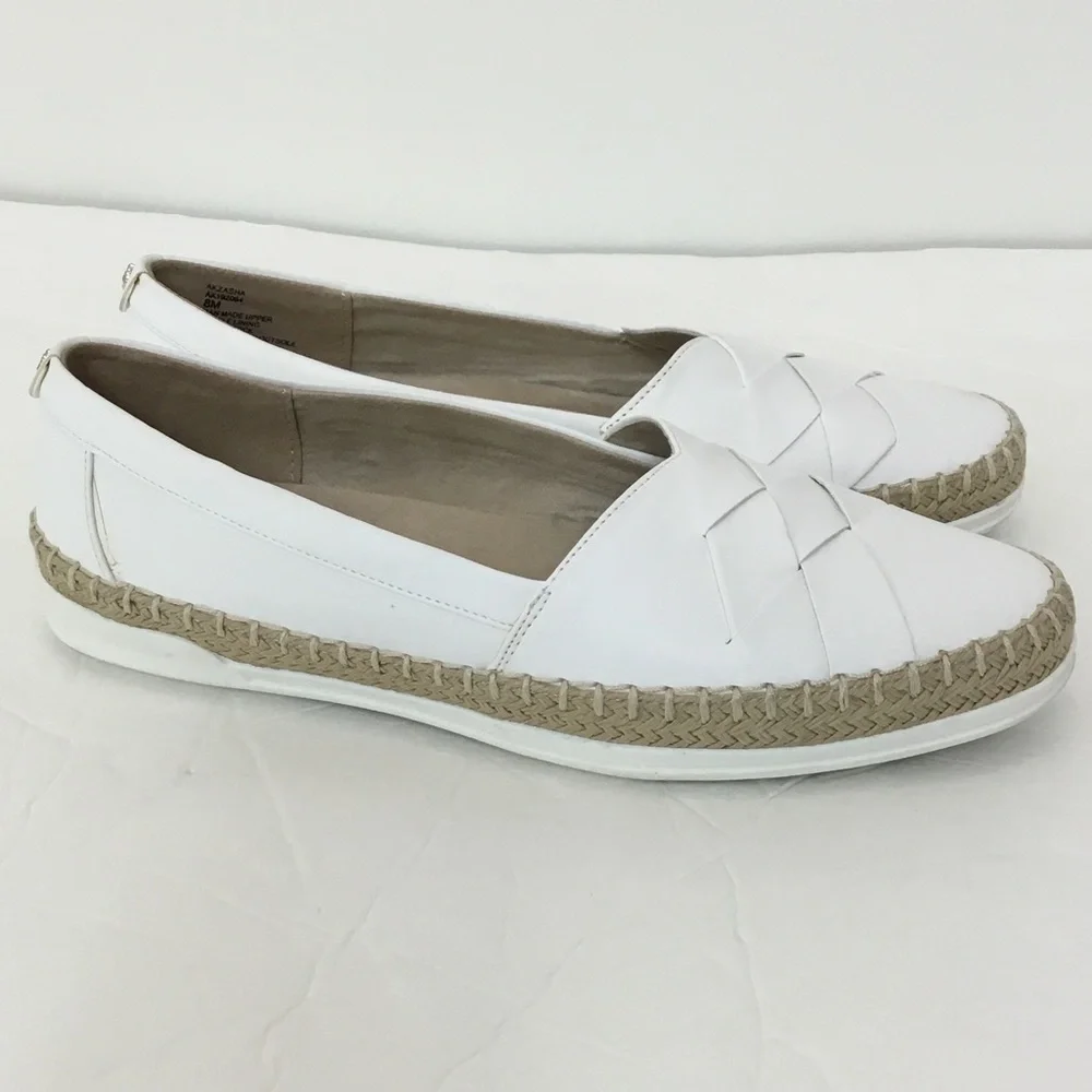 Anne Klein White Slip-On Espadrille Flats size 8